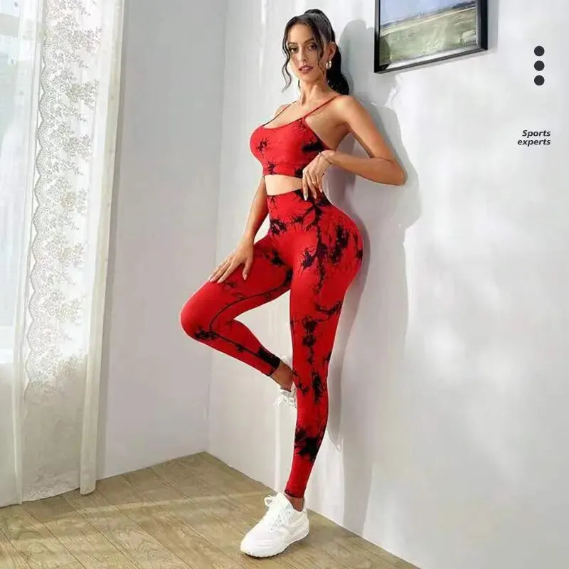 Tie-Dye Sports Bra & High-Waist Leggings